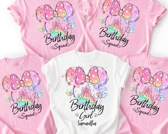 Custom Birthday Girl Shirt, Disney Birthday Family Squad Sweat, Personalized Disney Birthday Girl Gift For Her, Birthday Family Crew Hoodies