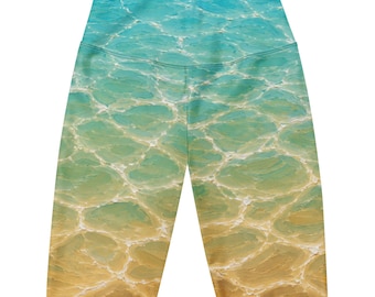Aurelion Eye Ocean Biker Shorts – Women's High Waist Cycling Shorts, Yoga & Gym Activewear