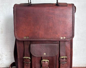 Personalized Leather Sling Bag | Rustic Handmade Crossbody Tablet Purse