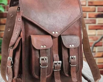 Handcrafted Leather Messenger Bag, Vintage Crossbody Shoulder Bag