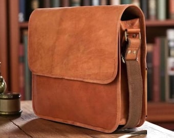 Bolso bandolera para portátil de piel de primera calidad personalizado / Viajes, trabajo