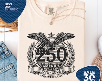 Comfort Colors® USA 250th Anniversary Shirt | America 250 Years 1776–2026 Tee | Patriotic Eagle USA Shirt | 4th of July Patriotic Tee
