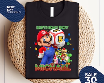 Custom Mario Birthday Shirt | Mario Shirt For Kids | Mario Birthday Shirt | Mario Birthday Party | Super Mario Birthday Shirt | Mario Tee