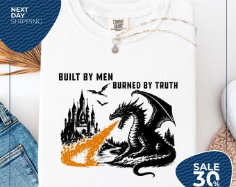 Comfort Colors® Vintage 90s Feminism Dragon Shirt | Burn the Patriarchy Dragon Tee | Funny Feminist Protest T Shirt | 90s Style Fantasy Tee