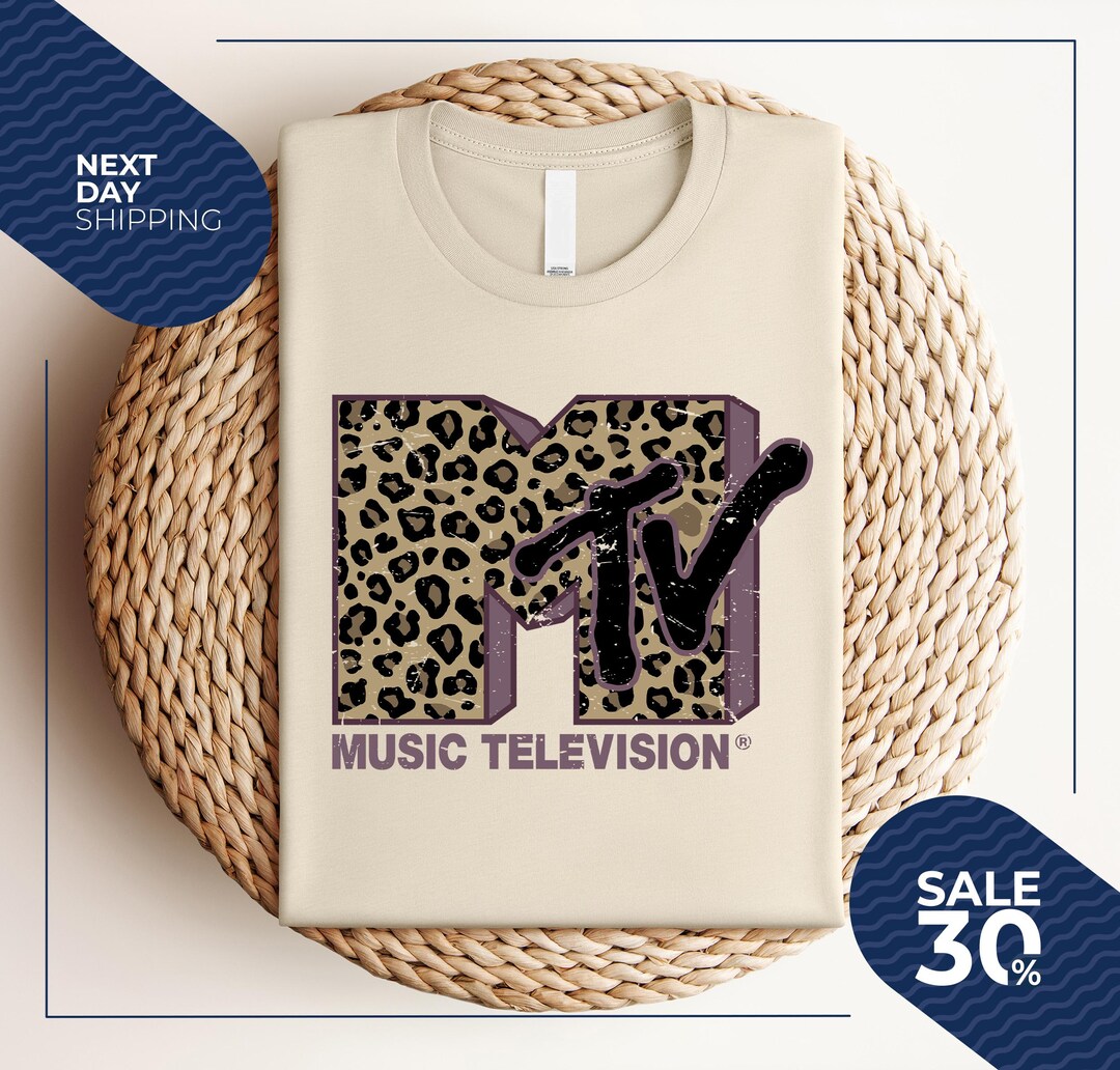 Womens MTV Classic Leopard Print Bold Logo Shirt | Music Television MTV ...