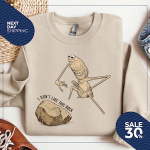 Marcus The Worm Sweatshirt | I Don't Like This Rock Sweatshirt | Marcus The Worm Meme Hoodie | Funny Meme Hoodie | Brain Rot Sweater
