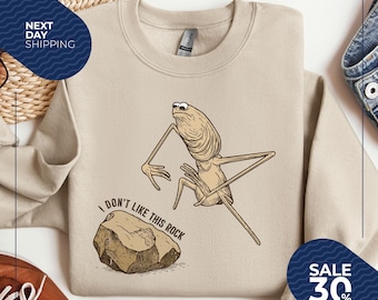 Marcus The Worm Sweatshirt | I Don't Like This Rock Sweatshirt | Marcus The Worm Meme Hoodie | Funny Meme Hoodie | Brain Rot Sweater