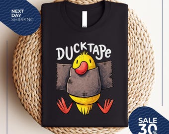 Funny T Shirt Duck Tape Print Regular Fit 100% Cotton Tee