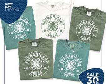 Custom Shenanigans Shirt | Funny Shenanigans Squad St Patrick's Day | Custom St Pattys Crew Tee