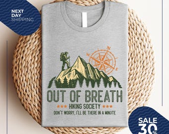 Funny Hiking T-Shirt | Out Of Breath Hiking Society Camper Shirt | Hiker Group Shirt | Hiking Shirt | Retro Hiking Shirt