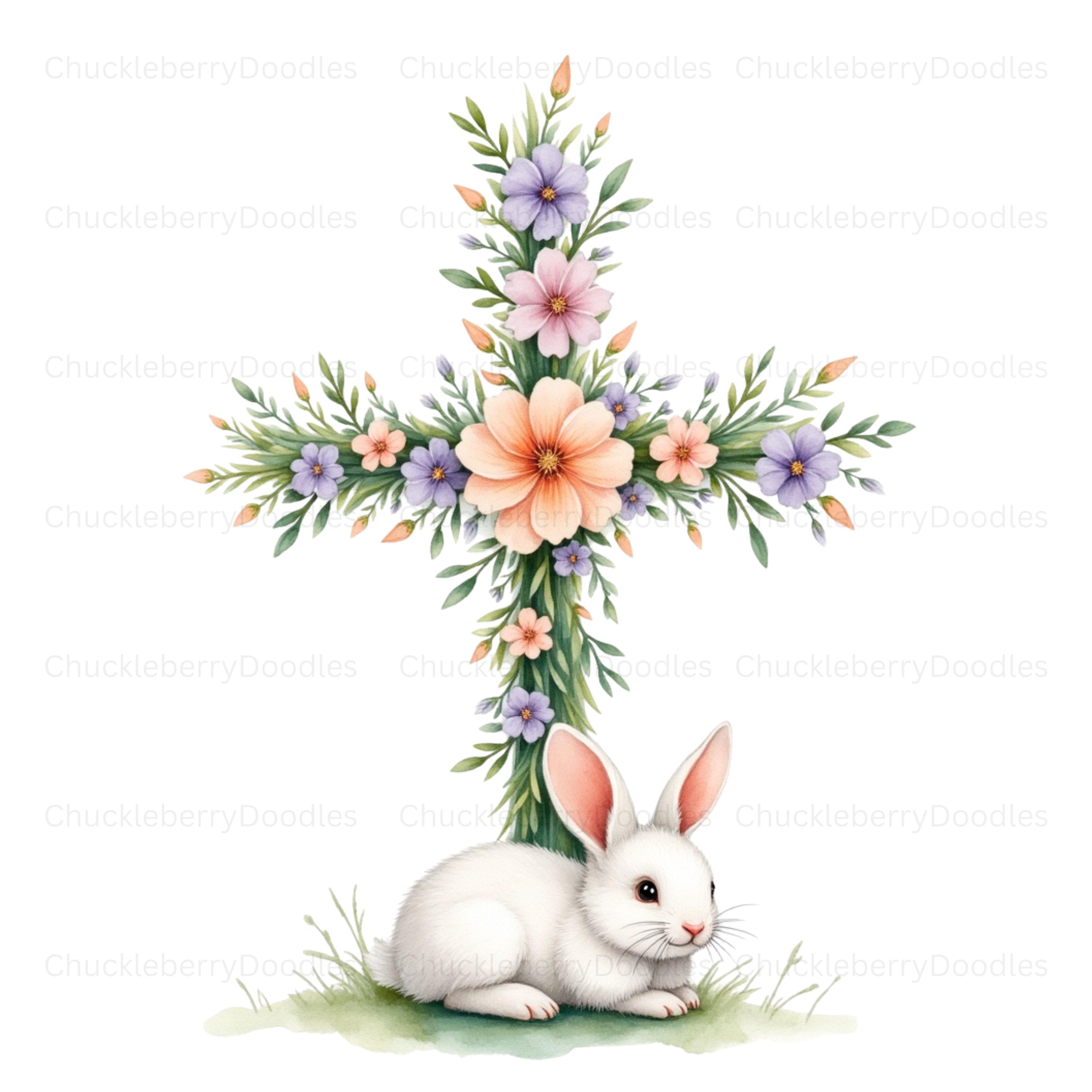 Easter Bunny Clipart PNG Bundle - Watercolor Rabbit Digital Art ...