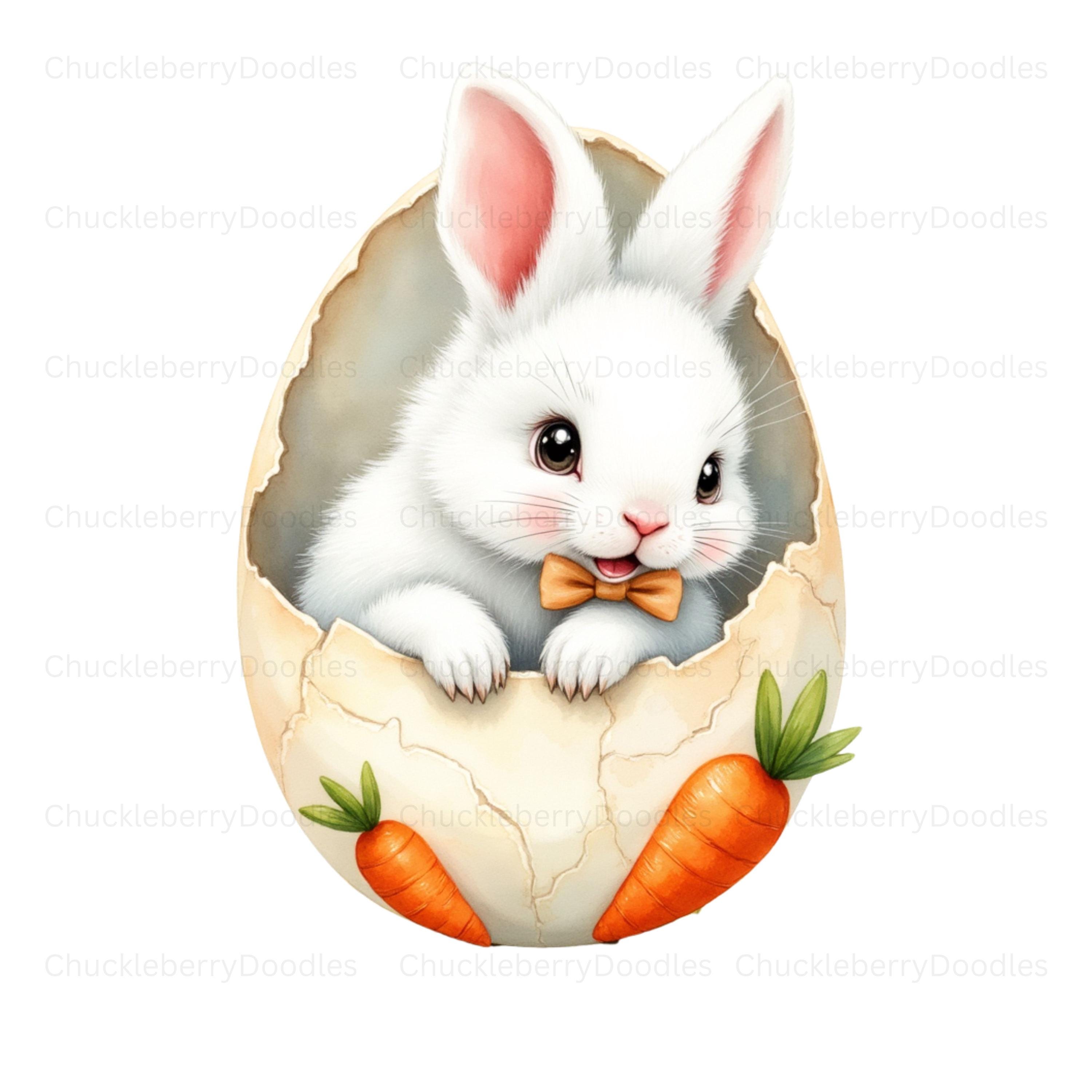 Easter Bunny Clipart PNG Bundle - Watercolor Rabbit Digital Art ...