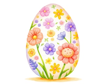 10 Watercolor Easter Egg Clipart Bundle: Pastel PNG Graphics for Spring Sublimation Art