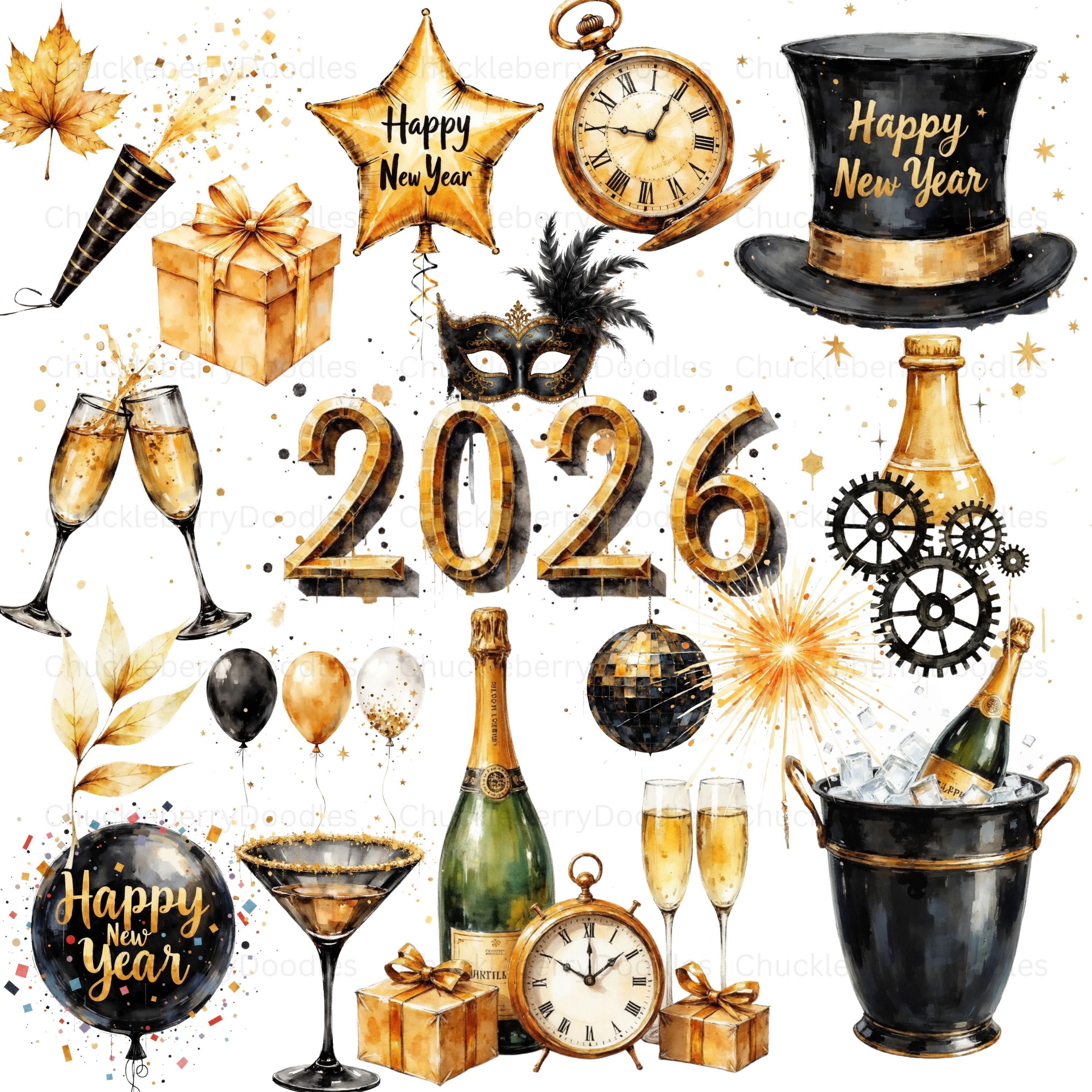 Gelukkig Nieuwjaar Stickers - (Pack van 120) 2 inch grote ronde goudfolie stempelen etiketten voor kaarten Gift envelop afdichtingen dozen