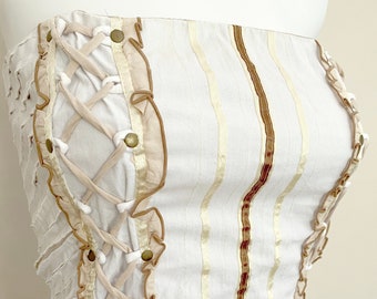 Women's Burlesque Corset Top - Cream - Medium/Large