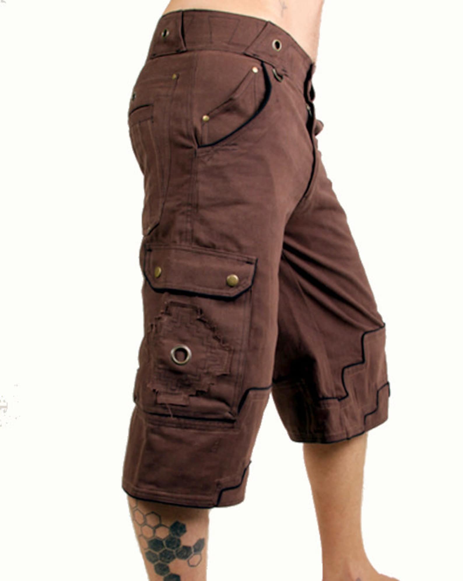 Men's Funky Aztec Festival Work Shorts XXL Green/grey Etsy