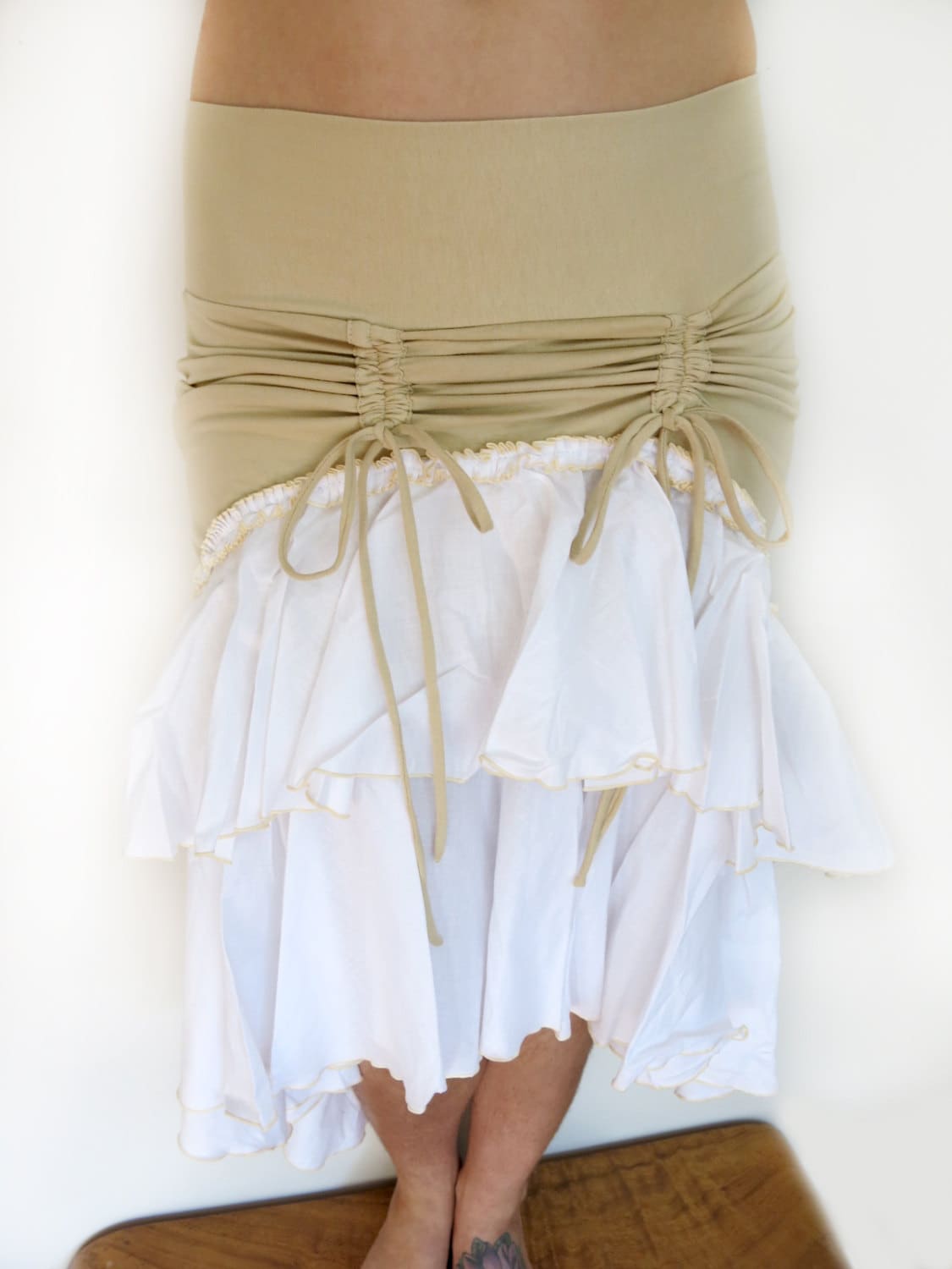 【HI FI FNK】(W) Frill Lace Skirt Lace Slip Skirt for Women Y2K Pleated Ruffle Mini Layered