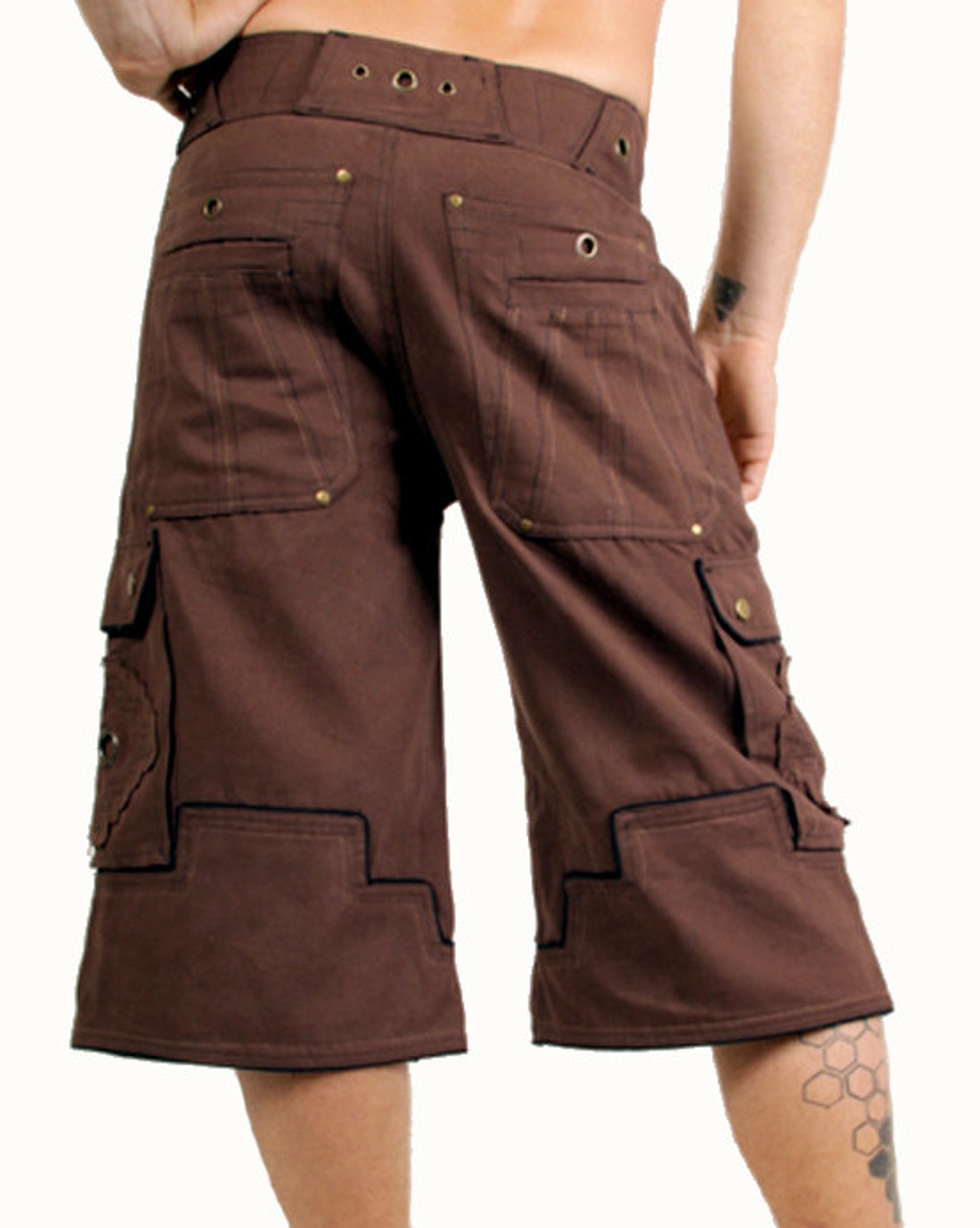 Men's Funky Aztec Festival Work Shorts XXXL Green/grey Etsy