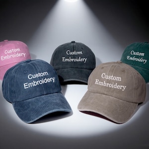 Embroidered Personalized Name Hat/Custom Embroidered Hat/Bachelorette Hats/Embroidered Logo/Sorority Hat/Unisex Baseball Cap/Text Hat