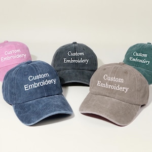 Personalized Embroidered Unisex Cap/Personalized Dad Hat/Embroidered Logo/Vintage Baseball Cap/Trucker Hat/Bachelorette Party Hats/Best Gift