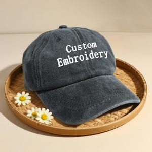Personalized Embroidered Unisex Cap/Custom Embroidered Text Hat/Vintage Baseball Hat/Trucker Hat/Bachelorette Hat/Business Party Gift