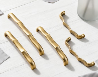 Antike Messing Bambus Schrankknäufe: Elegante Vintage Knäufe