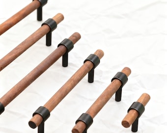 Customizable Walnut & Beech Wood Cabinet Pulls:,wooden dresser knobs