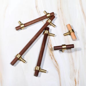 Walnut Wood Drawer Handles Pulls