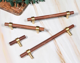 Walnut Wood Drawer Handles Pulls