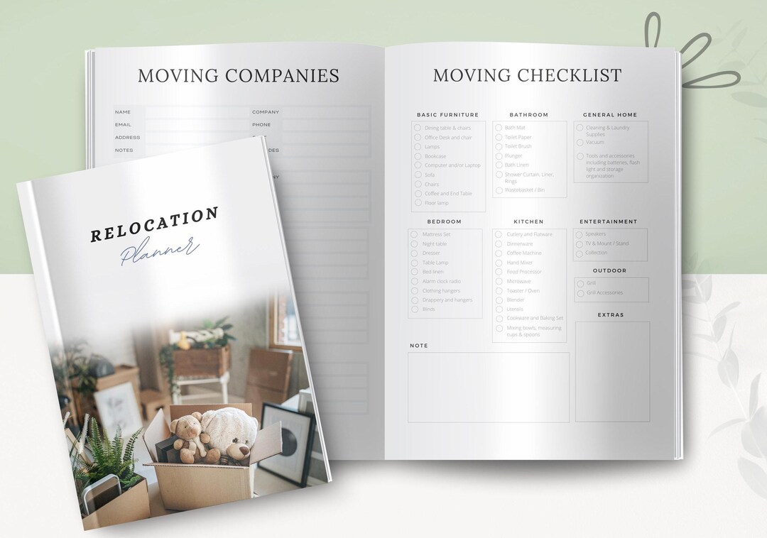 Relocation Planner, Printable Moving Checklist and Organizer, House ...