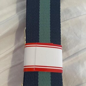 Correa de repuesto ancha y ajustable para bolso cruzado: cómoda correa de lona con herrajes dorados para bolsos de hombro o de mano. Green and Blue