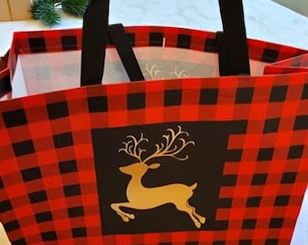 Paquete de 20 bolsas de regalo navideñas con asas, varios tamaños, reutilizables, para regalos navideños, recuerdos de fiesta y dulces.