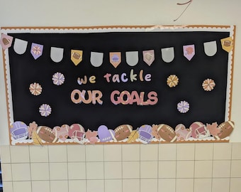 Kit para tablón de anuncios de calabazas de Acción de Gracias / Decoraciones de otoño para el aula con hojas, arcoíris y recortes de agradecimiento