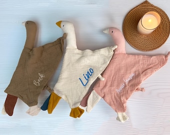 Couverture personnalisée en coton bio pour bébé - emmaillotage en mousseline avec prénom brodé personnalisé, cadeau écologique pour nouveau-né, cadeau naturel pour baby shower