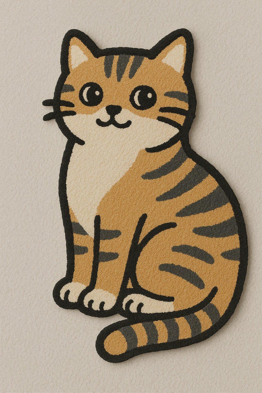 Tabbycat Rugs Hand-tufted Cat Rugs / Cute Cartoon /tabby Shape Carpet / Kawaii Animal ...