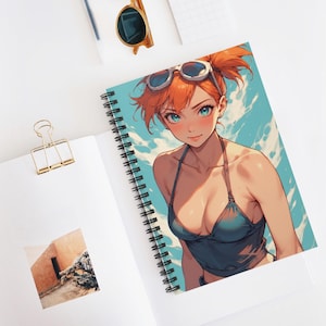 Anime Misty Spiral Notebook - Ruled Line, Cute Cartoon Journal, Kawaii Notepad, Manga Sketchbook, Japanese Stationery