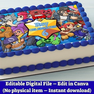 Printable Brawl Stars Cake Topper – Birthday Party – A4 Digital File – For Edible Printing Only
