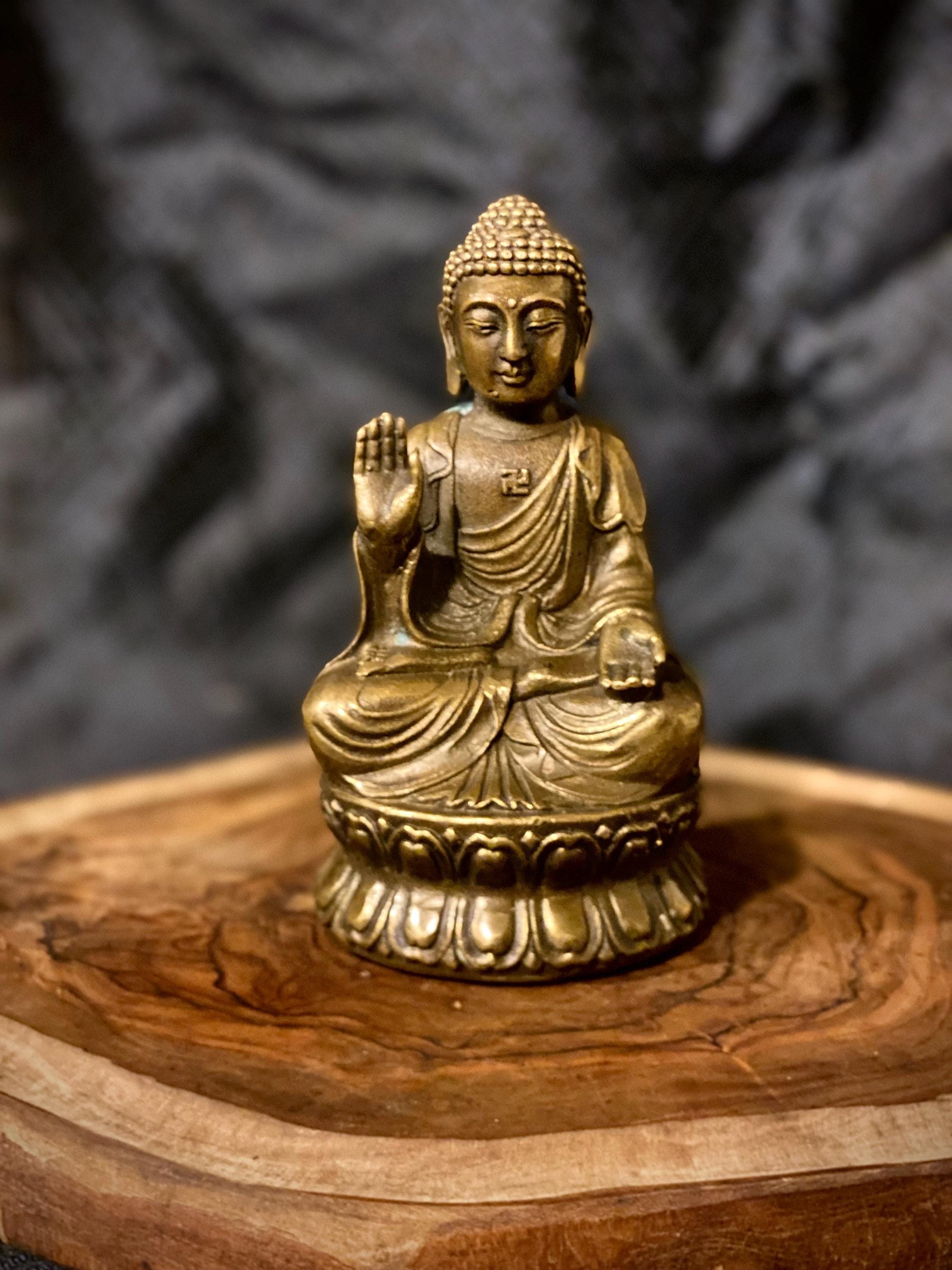 Brass Buddha Statue | Abhaya Mudra, Gesture of Fearlessness