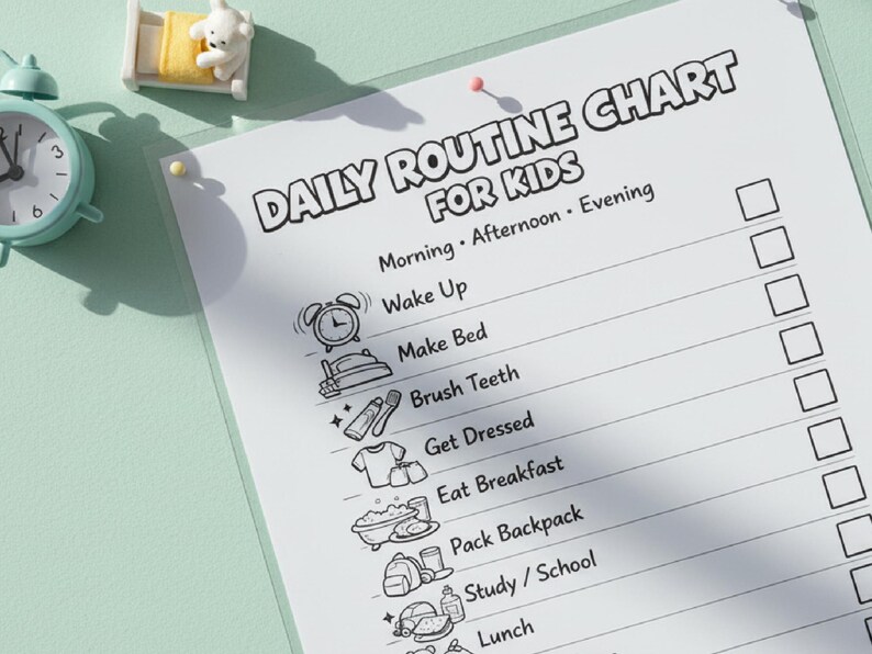 Empty Box Routine Printable Kids Daily Routine Chart Printable | Kids Schedule | Editable PDF ...