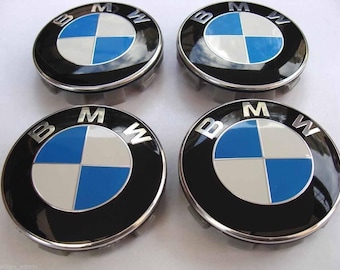 Genuine 4pcs BMW Wheel Center Emblem Caps 68mm | OEM Style Hub Badge Set | Part Number 36136783536- Blue White 68mm Wheel Center Caps