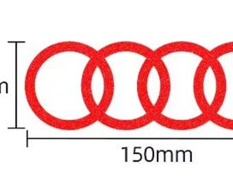 Adhesivos reflectantes para Audi – Vinilos para ventanas, carrocería y maletero – Adhesivos decorativos deportivos para coche – Accesorios para coche 150 mm Rojo