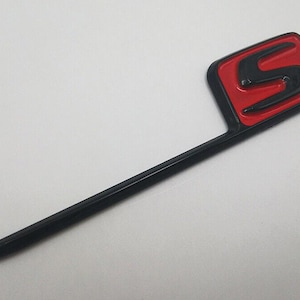 Black with Red Logo AMG S Letter Emblem For Mercedes-For AMG S Letter Trunk Emblem Black with Red 3D Badge C63S E63 C43 Decal 2017/2020
