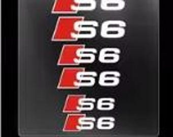 6 adhesivos resistentes al calor para pinzas de freno Audi – Adhesivos de vinilo blanco, adhesivos con el logotipo de la pinza de freno, accesorios decorativos para ruedas – Letras blancas S6