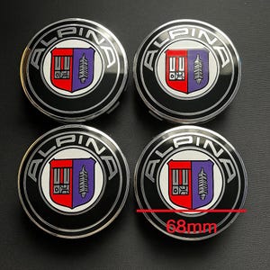 Set of 4 BMW Alpina Wheel Center Caps 68mm – Replacement Rim Hub Cap Emblems Badges hub for BMW Wheels-5 pins