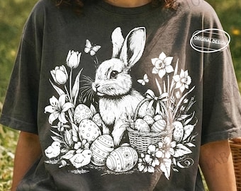 Conejo de Pascua vintage PNG, diseño de conejo de semitono