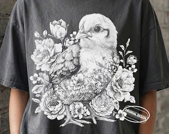 Flor de pollito PNG, diseño vintage de semitono para San Valentín (listo para SVG)