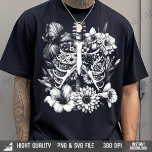 Detailed view of the Skeleton halftone art on dark fabric, showing retro print quality.