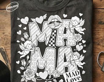 Mamá loca de amor, diseño de camiseta para mamá de San Valentín (descarga digital)