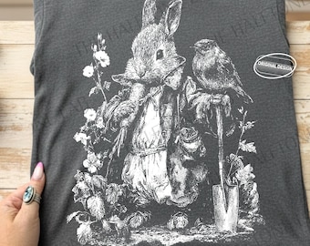 Conejo de Pascua vintage PNG, ilustración de conejo de semitono (descarga digital)