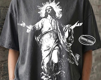 Jesús resucitado PNG, arte de fe de semitono vintage (descarga digital)